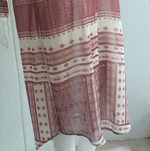 ZARA WOMAN Ethnic Print Relaxed Fit Long Sleeve Duster Sz. L - Picture 7 of 8